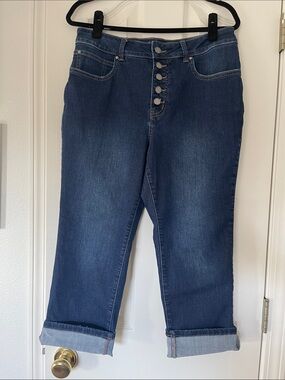Maurice’s Dark Blue High-Rise Ever-Flex Button-Fly Women’s Jeans 12Short.